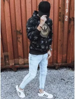 Pánska mikina s potlačou čierna FashionStreet BX5324