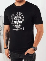 Pánske tričko s potlačou čierne FashionStreet RX5381 Pánske tričko s potlačou čierne FashionStreet RX5381
