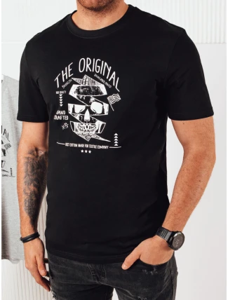 Pánske tričko s potlačou čierne FashionStreet RX5381 Pánske tričko s potlačou čierne FashionStreet RX5381