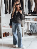 Dámska krátka páperová bunda GLAMVO s kapucňou čierna FashionStreet TY4950