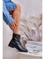 Ocieplane Botki Damskie Na Zamek Czarne Evalith