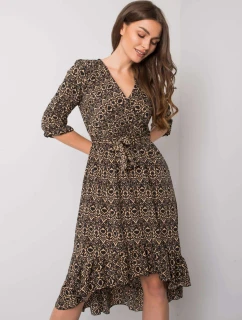 Šaty DHJ SK 13865 1.53P čierna a béžová