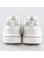 Bielo-šedé dámske sneakersy s brokátovými vsadkami (LU-2)