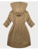 Béžová dámska bunda s vyhrnutými rukávmi LHD (LHD-24591) Béžová dámska bunda s vyhrnutými rukávmi LHD (LHD-24591)