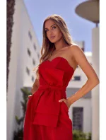 M571 Kombinéza bez ramienok - červená