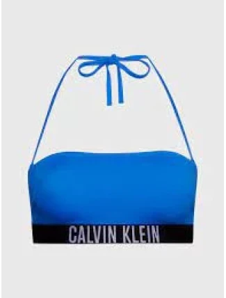 Dámska plavková podprsenka Bandeau KW0KW01966 C4X modrá-čierna - Calvin Klein