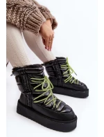 Śniegowce Damskie Na Grubej Podeszwie Wegańskie D.Franklin DFSH371007 Czarne