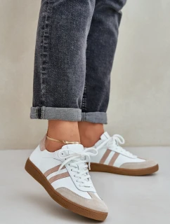 Zazoo N1068 Dámske kožené nízke tenisky Beige