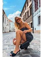 Dámske lodičky na podpätku s mašľou a imitáciou semišu Black Magnolia Dámske lodičky na podpätku s mašľou a imitáciou semišu Black Magnolia