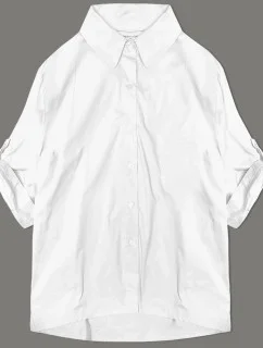 Biela košeľa s ozdobnou mašľou na chrbte (24018)