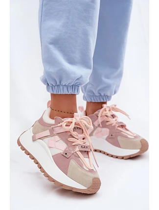 Tenisky na platforme z prírodného semišu GOE TT2N4022 pink Tenisky na platforme z prírodného semišu GOE TT2N4022 pink