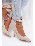 Materiálové lodičky Béžové Lelissey