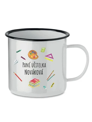 Personalizovaný retro plechový pohárik pre pani učiteľku/pána učiteľa (učebné pomôcky) Personalizovaný retro plechový pohárik pre pani učiteľku/pána učiteľa (učebné pomôcky)