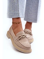Dámske semišové mokasíny HX52-222 béžové - S.Barski
