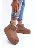 Zamszowe Śniegowce Na Platformie Ciemnobeżowe Corcoran