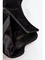 Semišové čižmy na podpätku so zdobením D&A CR52-686 Black Semišové čižmy na podpätku so zdobením D&A CR52-686 Black