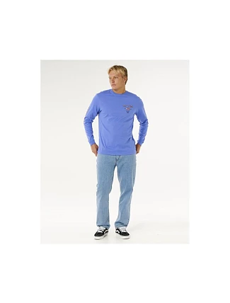Pánske tričko RIP CURL Fade Out Icon L/S Tee, modré