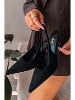 Dámske sandále na podpätku z ekologického semišu Black Kevina Dámske sandále na podpätku z ekologického semišu Black Kevina