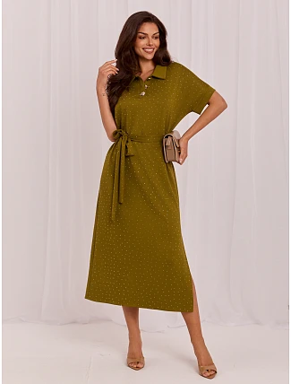 Šaty LK SK 510242.14 v khaki farbe Šaty LK SK 510242.14 v khaki farbe