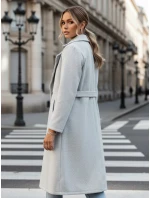 Dámsky oversize kabát CASHMELY s dlhým viazaním sivý FashionStreet NY0713
