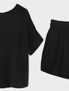 Súprava bavlneného trička a šortiek čierna (34437)