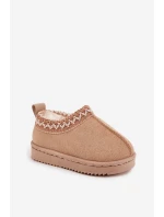 Śniegowce Botki Dziecięce Na Platformie Ocieplane Futerkiem Beżowe Vilabria