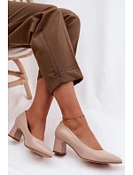 Lodičky na podpatku Sergio Leone PB413 Krémová Růžová