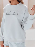 Dámska nadrozmerná mikina s výšivkou EASYJOY modrá FashionStreet BY1516 Dámska nadrozmerná mikina s výšivkou EASYJOY modrá FashionStreet BY1516