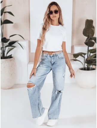 Dámske baggy džínsy svetlomodré FashionStreet UY2805 Dámske baggy džínsy svetlomodré FashionStreet UY2805