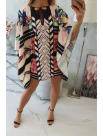 Netopierie šaty s viazaním v páse, púdrovo ružové