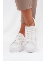 Damskie Sneakersy Z Eko Skóry Big Star SS274026 Biało-Złote