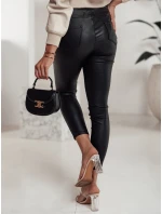 Dámske voskované nohavice SKINLOVE s vysokým pásom čierne FashionStreet UY2198