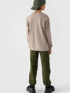 Chłopięce Spodnie Joggery Casual Gładkie 4F 4FJWMM00TTROM0812-43S Khaki