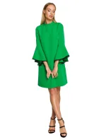 M698 Šaty áčkového strihu s anjelskými rukávmi - čierne