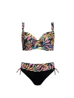 Dámske dvojdielne plavky Palermo 5 S995PA5-2 Black with Leaves - Self Dámske dvojdielne plavky Palermo 5 S995PA5-2 Black with Leaves - Self