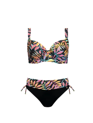 Dámske dvojdielne plavky Palermo 5 S995PA5-2 Black with Leaves - Self Dámske dvojdielne plavky Palermo 5 S995PA5-2 Black with Leaves - Self