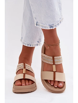 Dámske ponožky na platforme ZX6092-2 226369 beige - Sweet Shoes