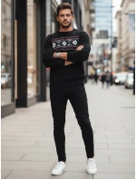 Pánsky čierny sveter FashionStreet WX2276