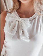 Dámska košeľa bez ramienok s mašľou PERBOW biela FashionStreet RY2732