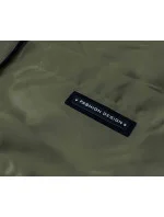 Dámska bunda s ozdobným lemovaním khaki (B8139-11) Dámska bunda s ozdobným lemovaním khaki (B8139-11)