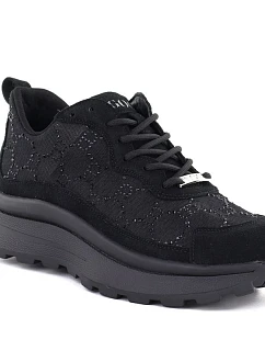 Dámske tenisky so sieťovinou a zirkónmi čierne Goe TT2N4041