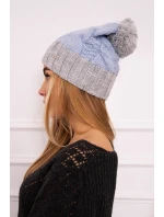 Paris fleecová čiapka K212 svetlo modrá + svetlo šedá