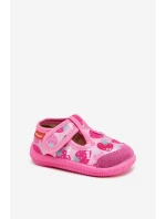 Milami Detské elastické papuče na suchý zips s jahodami Pink Ambette Milami Detské elastické papuče na suchý zips s jahodami Pink Ambette