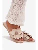 Dámské ploché nazouváky s ozdobnými květy Elzoria