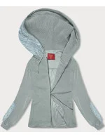 Dámska rebrovaná mikina v mätovej farbe (AMG-311) Dámska rebrovaná mikina v mätovej farbe (AMG-311)