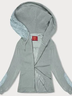 Dámska rebrovaná mikina v mätovej farbe (AMG-311)