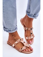 Damskie Klapki Z Dużymi Ćwiekami Nude Mercure