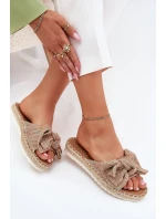 Klapki Damskie Na Platformie Z Plecionką I Kokardką Multikolor Alpireda