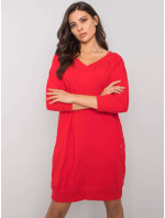 Červené jednoduché bavlnené šaty