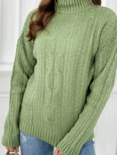 Sveter s rolákom S24-9 dark mint - Kesi